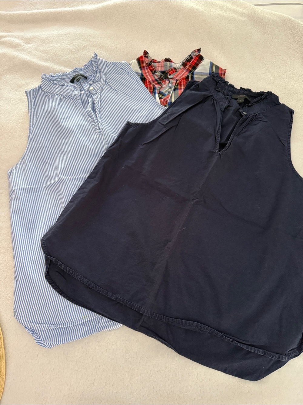 J. Crew Navy Sleeveless Tie-Neck Top